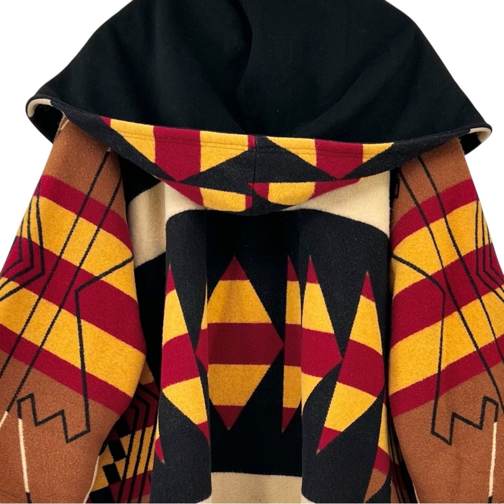 Lindsey Thornburg x Pendleton Brown Native American Print Wool Cape Cloak Coat - Picture 7 of 14
